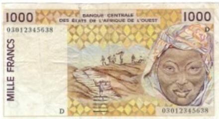 Niger 1000 FCFA ticket