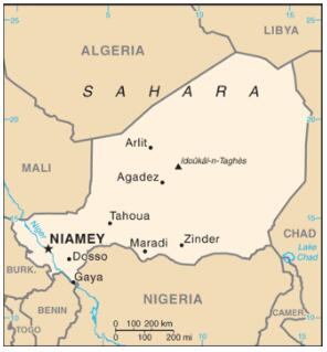 Republic of Niger Map